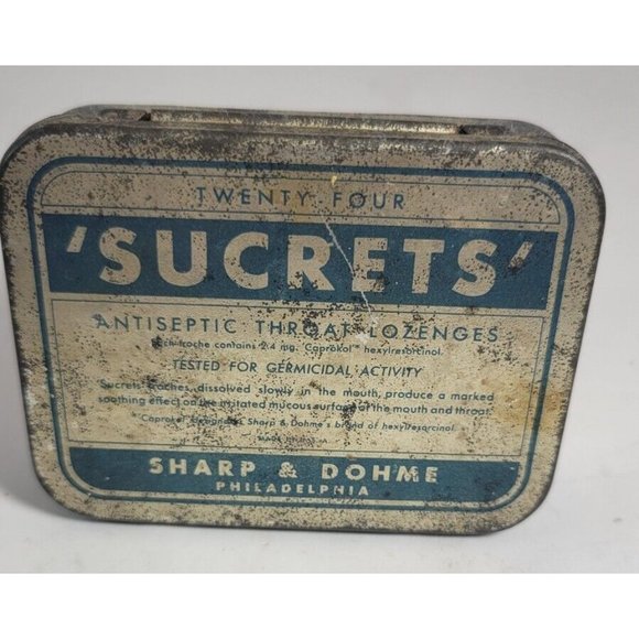 Vintage 1950/60s Sucrets Antiseptic Throat Lozenges Tin - Empty - Picture 1 of 6